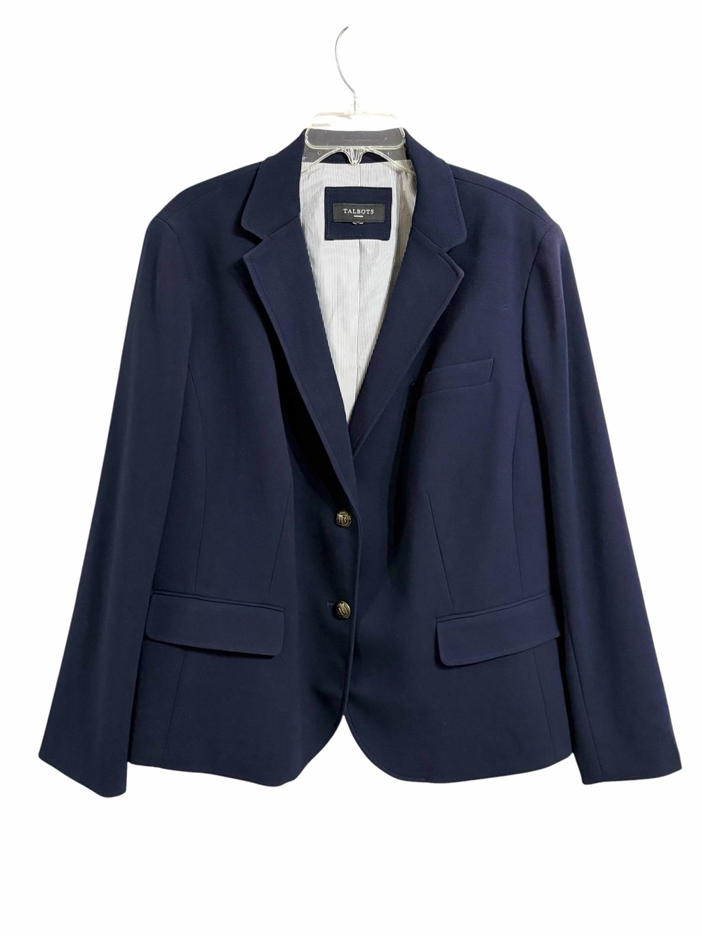 Talbots Woman Classic Preppy Two Button Blazer 22W Blue Academia Staple Career